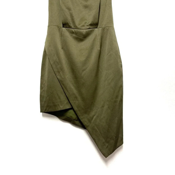 NWOT $148 ELLIATT Camo Olive Green Halter Dress - Asymmetric Cocktail Mini Dress - Picture 7 of 11